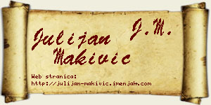Julijan Makivić vizit kartica